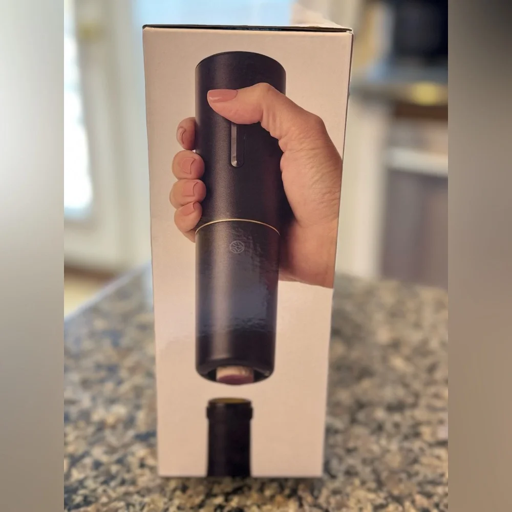 NIB RBT 5-Piece Electric Wine Set - Matte Black & Gold Luxury Barware